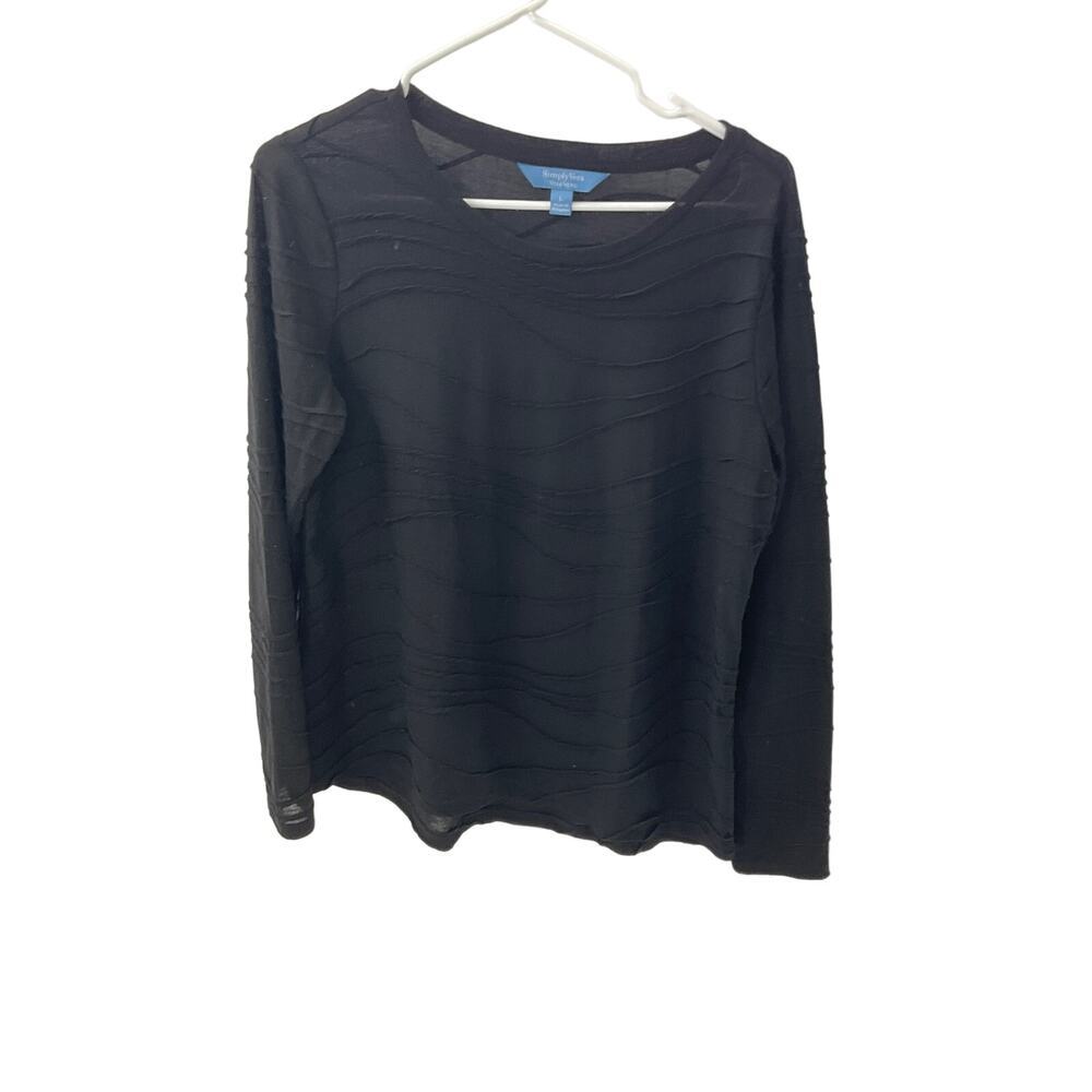 Simply Vera Black Long Sleeve Blouse Size Large